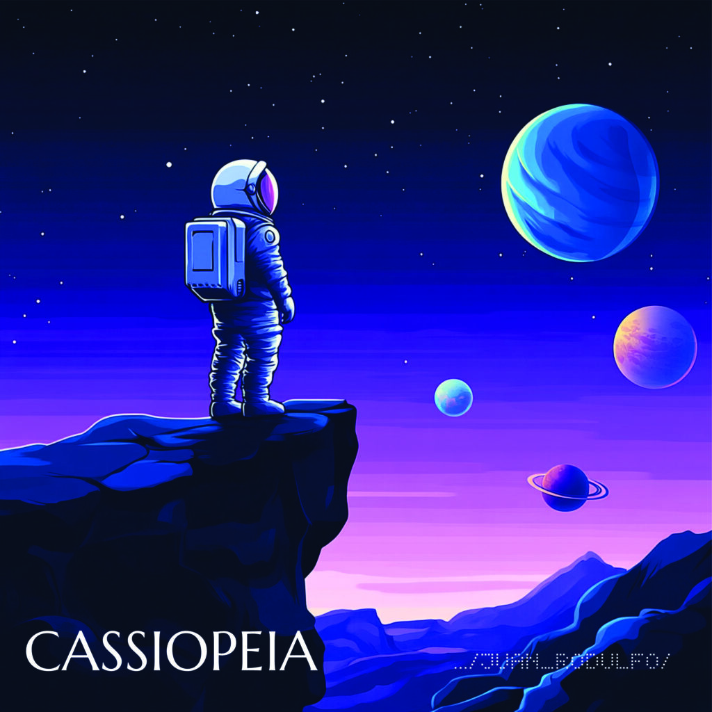 Juan Rodulfo Music, the Album Cassiopeia is Epic Cinematic Motivational Inspirational Music, made with AIVA AI, Inspired and each song named after Galaxies of the Universe