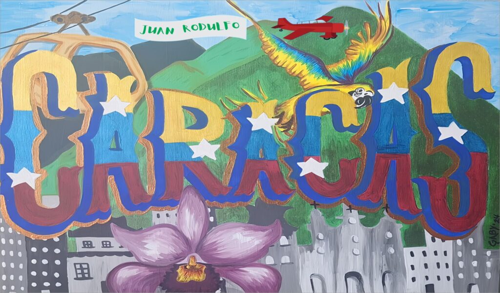 Juan Rodulfo Music,ย the Album Caracas is Orchestra Exploratory Inspirational Music, made with AIVA AI, Cover designed by Gabriela Rodulfo Artist' Sister