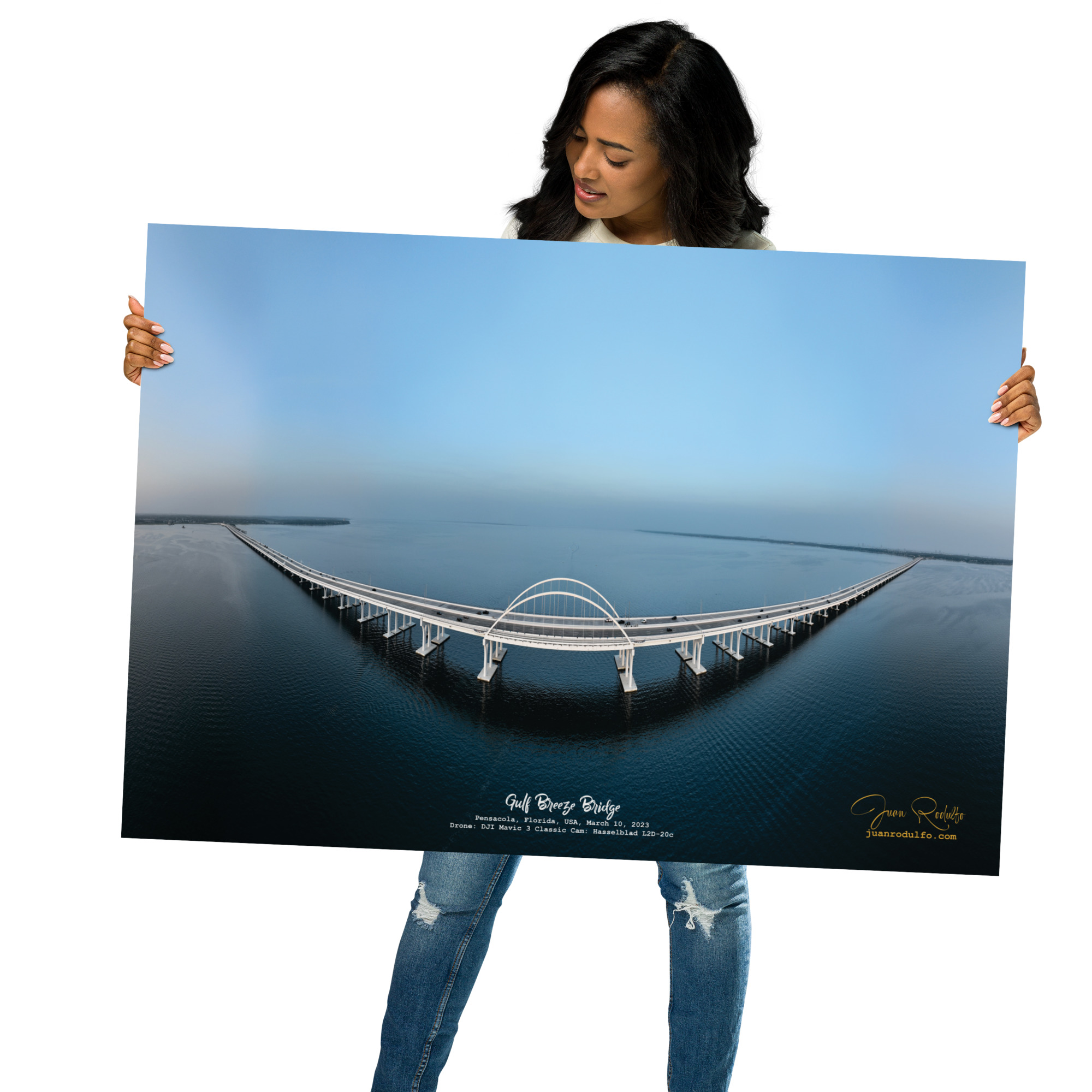 Gulf Breeze Bridge Aerial Photography | Majestic Modern Coastal & Large-Scale Wall Art Print