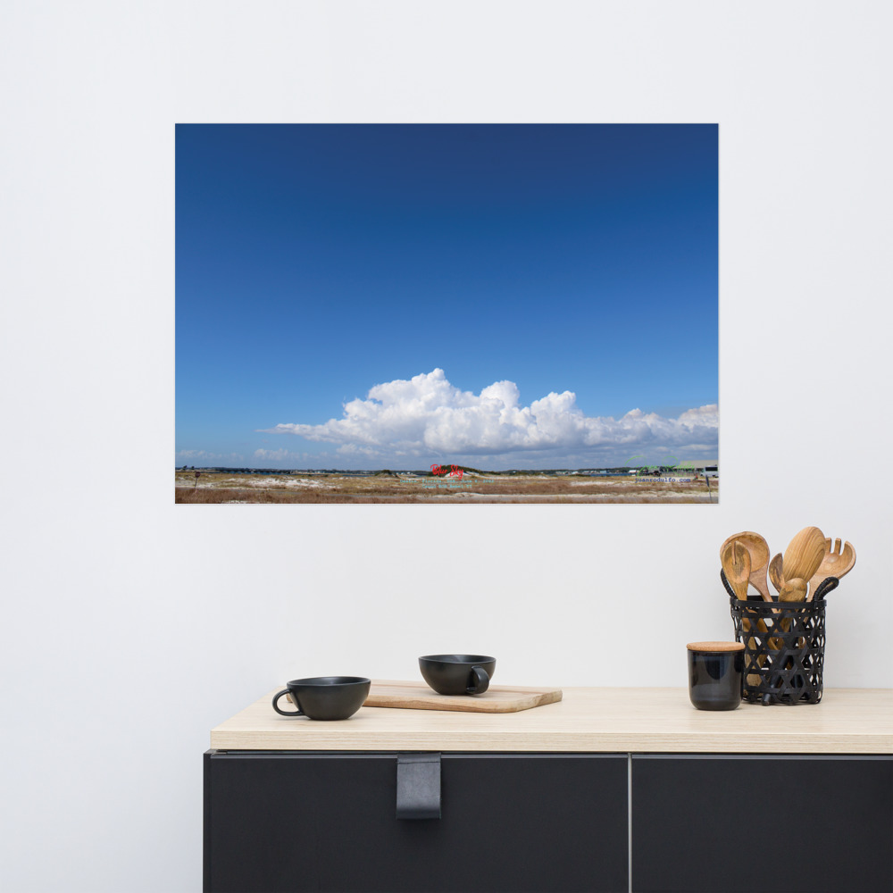 Blue Sky Destin | Minimalist Cloud Photography Wall Art and Calming Florida Landscape Print