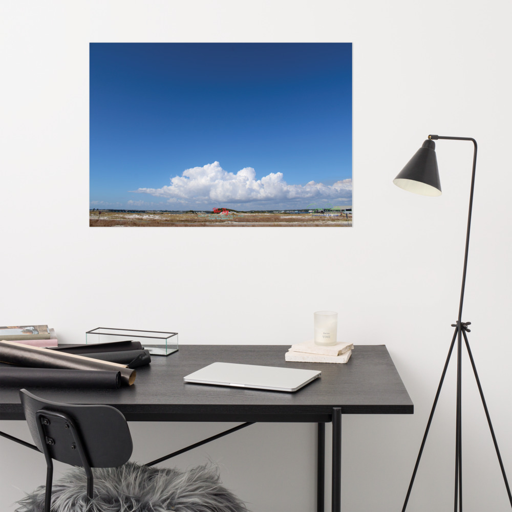 Blue Sky Destin | Minimalist Cloud Photography Wall Art and Calming Florida Landscape Print