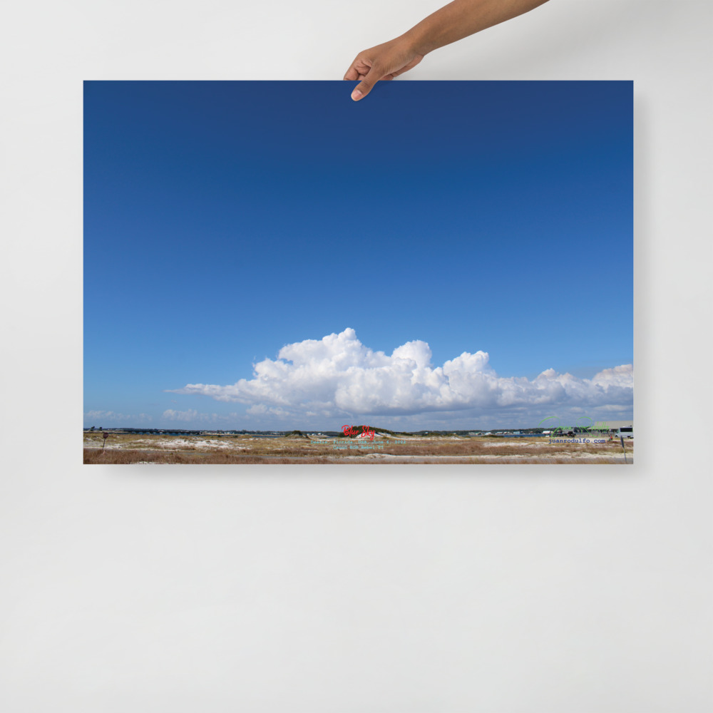 Blue Sky Destin | Minimalist Cloud Photography Wall Art and Calming Florida Landscape Print