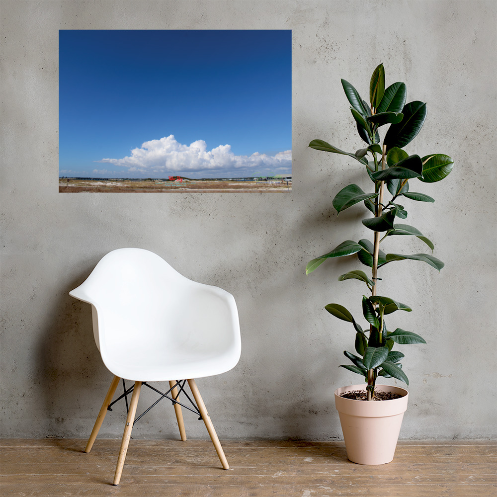 Blue Sky Destin | Minimalist Cloud Photography Wall Art and Calming Florida Landscape Print